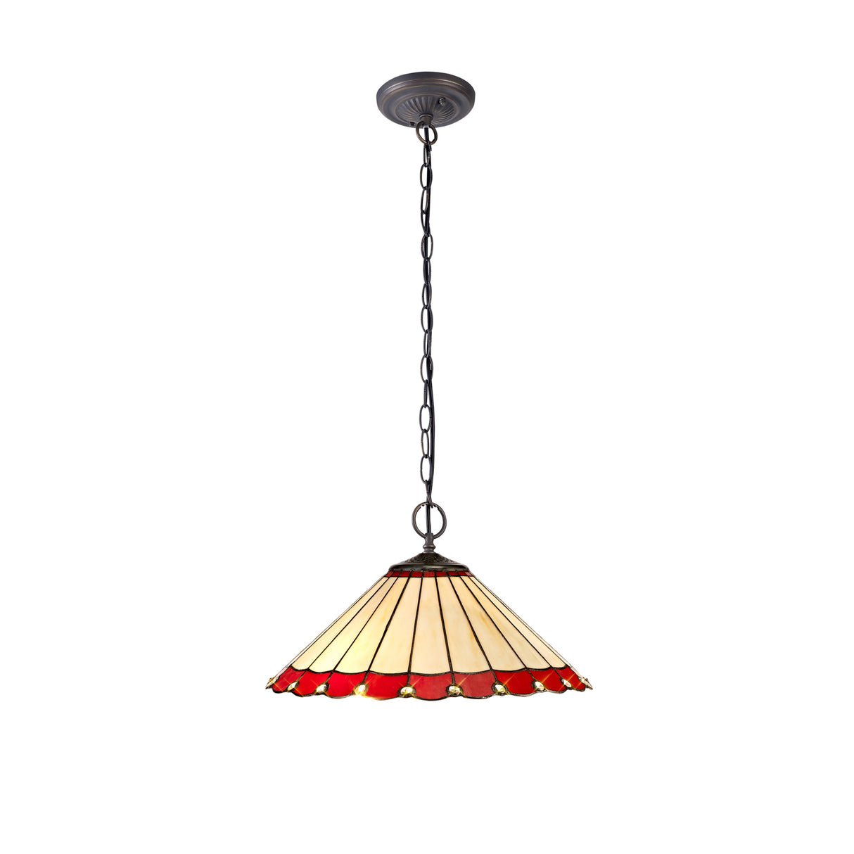 UKL7427 Uklun 40cm Shade Only in a Red/Cream/Black/Clear Finish and Clear Crystal