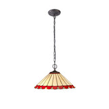 UKL7427 Uklun 40cm Shade Only in a Red/Cream/Black/Clear Finish and Clear Crystal