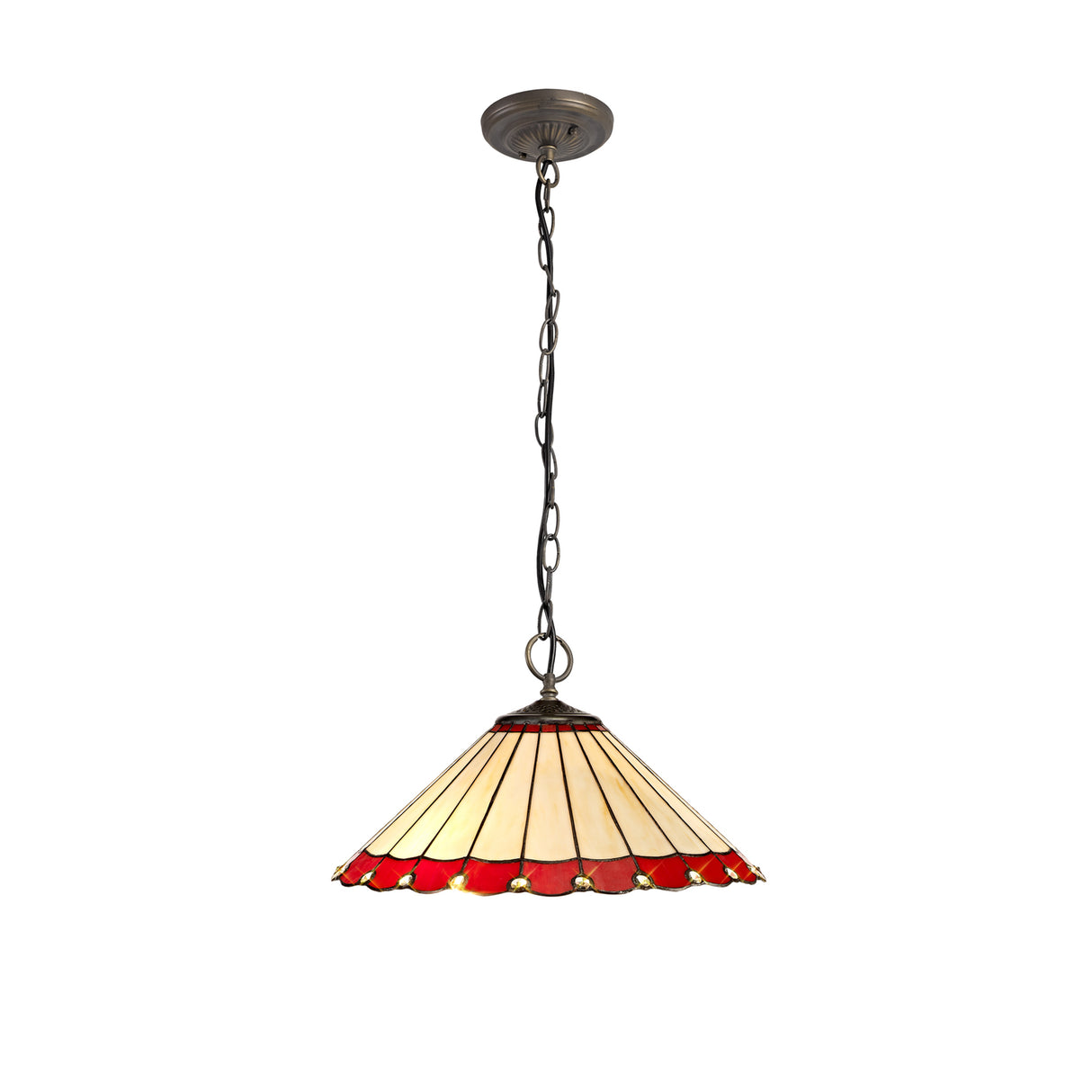 UKL7427 Uklun 40cm Shade Only in a Red/Cream/Black/Clear Finish and Clear Crystal