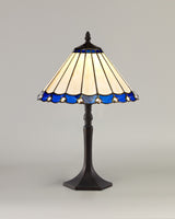 MAH3827 Mahasim 48cm Octagonal Table Lamp 1 Light in a Aged Antique Brass Finish