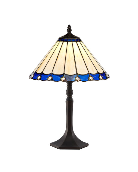 UKL9427 Uklun 30cm Non-Electric Shade in a Blue/Cream/Black/Clear Finish and Clear Crystal