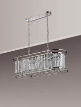 ROY0219 Royal 6 Light Tier Crystal Ceiling Pendant Polished Nickel