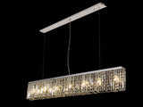 ZOS0187 Zosma Large Linear Pendant 7 Light in a Polished Chrome Finish and Clear Crystal