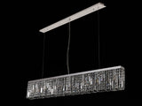 ZOS0187 Zosma Large Linear Pendant 7 Light in a Polished Chrome Finish and Clear Crystal