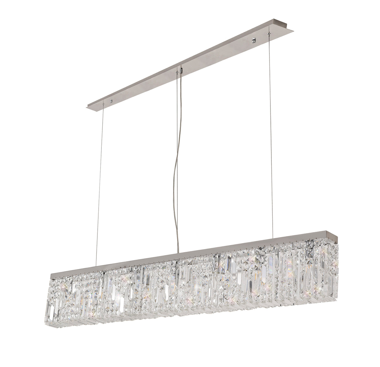 ZOS0187 Zosma Large Linear Pendant 7 Light in a Polished Chrome Finish and Clear Crystal