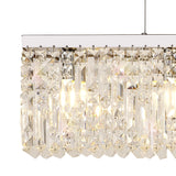 ZOS0187 Zosma Large Linear Pendant 7 Light in a Polished Chrome Finish and Clear Crystal