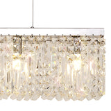 ZOS0187 Zosma Large Linear Pendant 7 Light in a Polished Chrome Finish and Clear Crystal