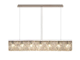 ZOS0187 Zosma Large Linear Pendant 7 Light in a Polished Chrome Finish and Clear Crystal