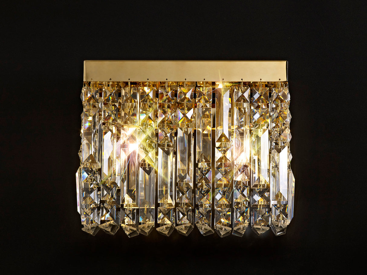 ZOS0287 Zosma Wall Lamp 2 Light in a Gold Finish and Clear Crystal