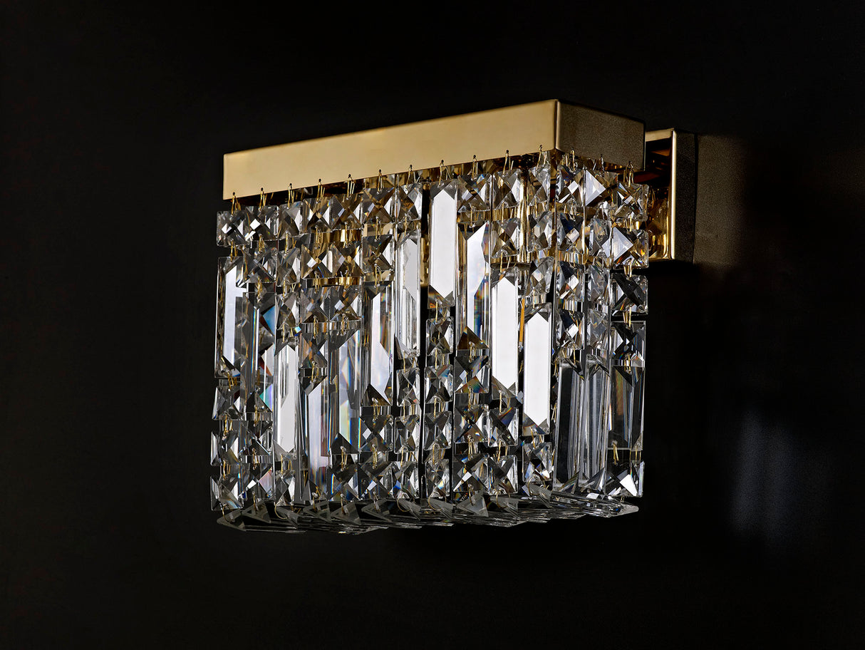 ZOS0287 Zosma Wall Lamp 2 Light in a Gold Finish and Clear Crystal