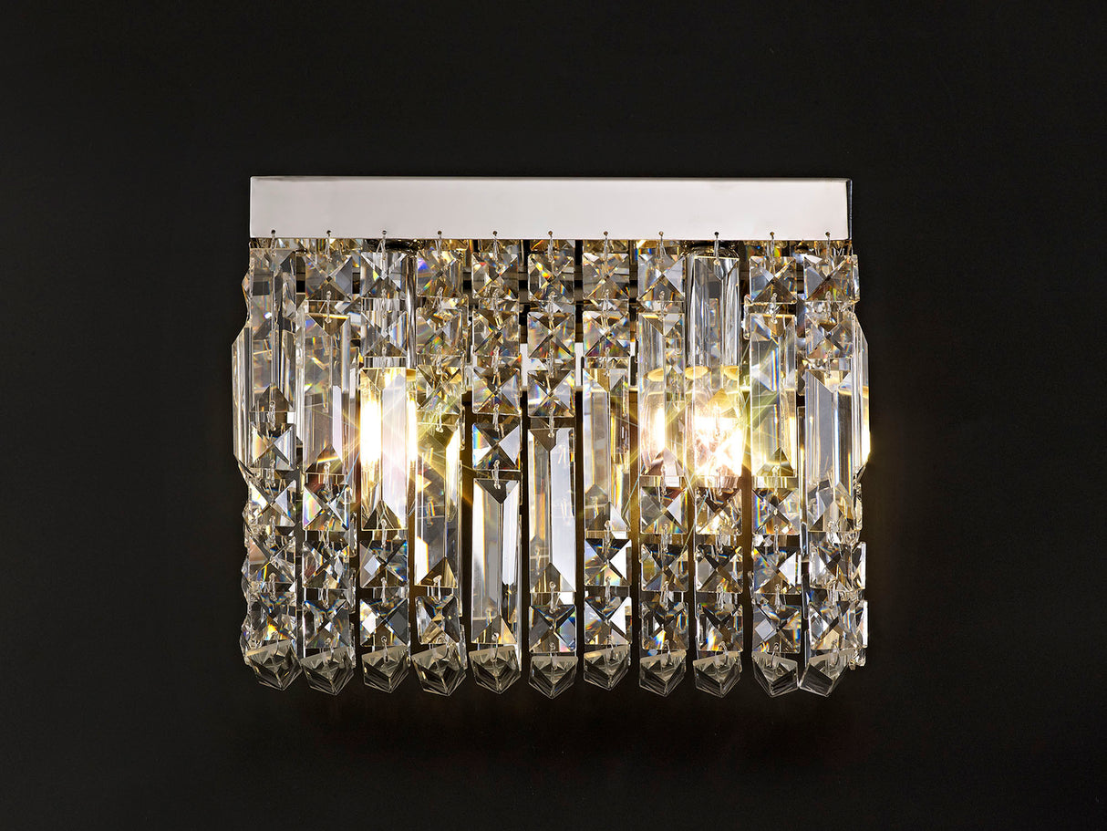 ZOS1187 Zosma Wall Lamp 2 Light in a Polished Chrome Finish and Clear Crystal