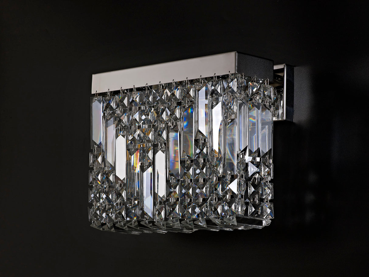 ZOS1187 Zosma Wall Lamp 2 Light in a Polished Chrome Finish and Clear Crystal