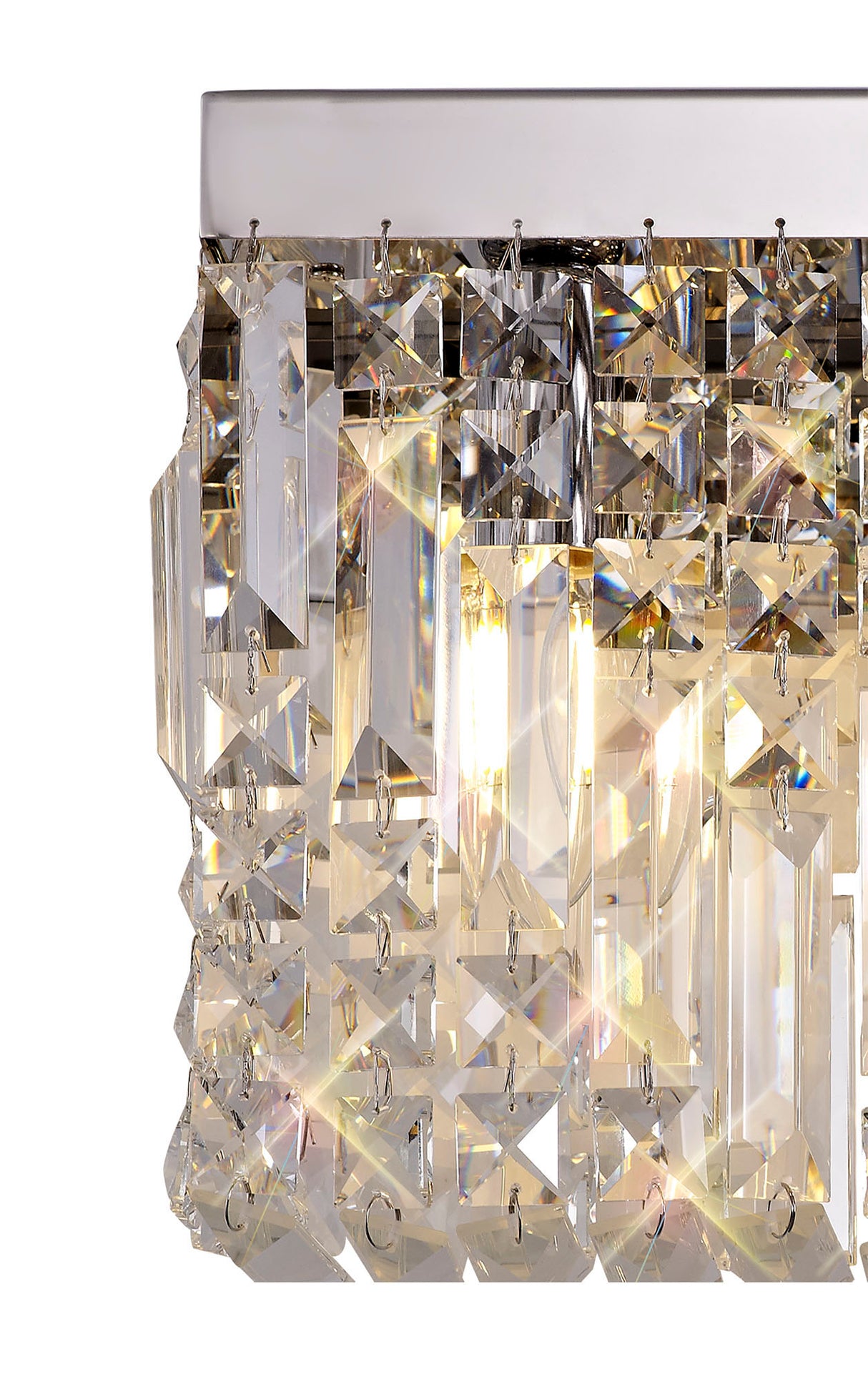 ZOS1187 Zosma Wall Lamp 2 Light in a Polished Chrome Finish and Clear Crystal