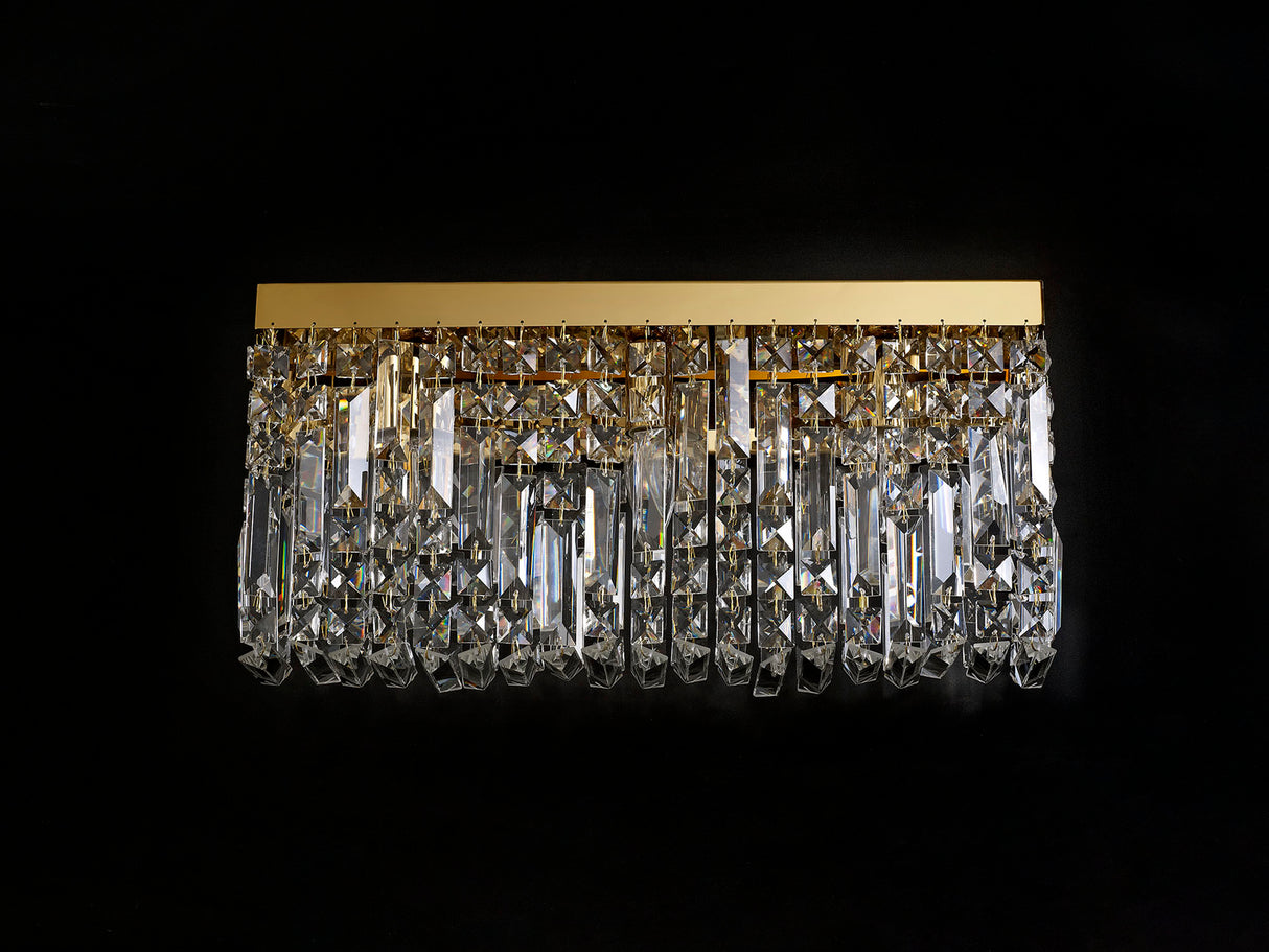 ZOS1287 Zosma Wall Lamp 3 Light in a Gold Finish and Clear Crystal