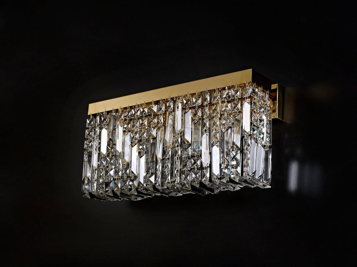 ZOS1287 Zosma Wall Lamp 3 Light in a Gold Finish and Clear Crystal