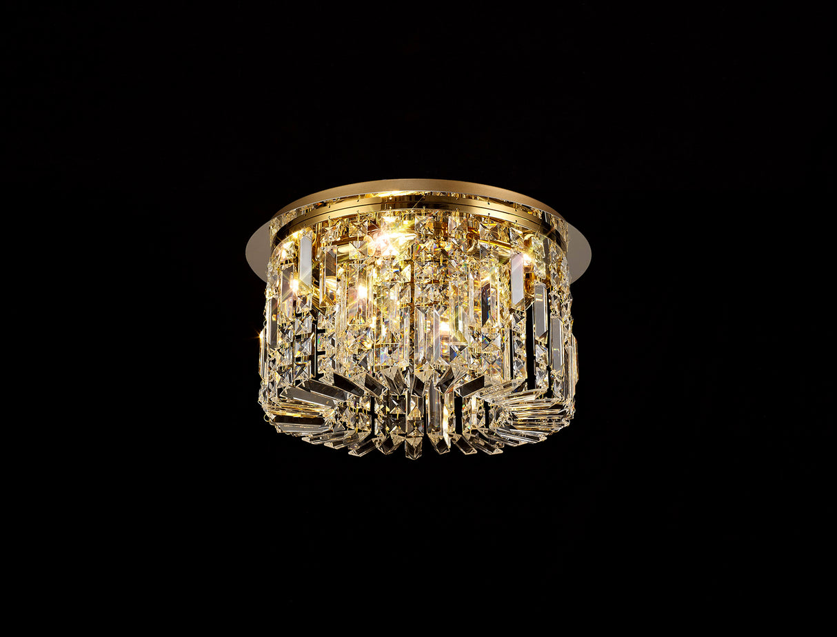 ZOS3187 Zosma Small Ceiling 5 Light in a Gold Finish and Clear Crystal