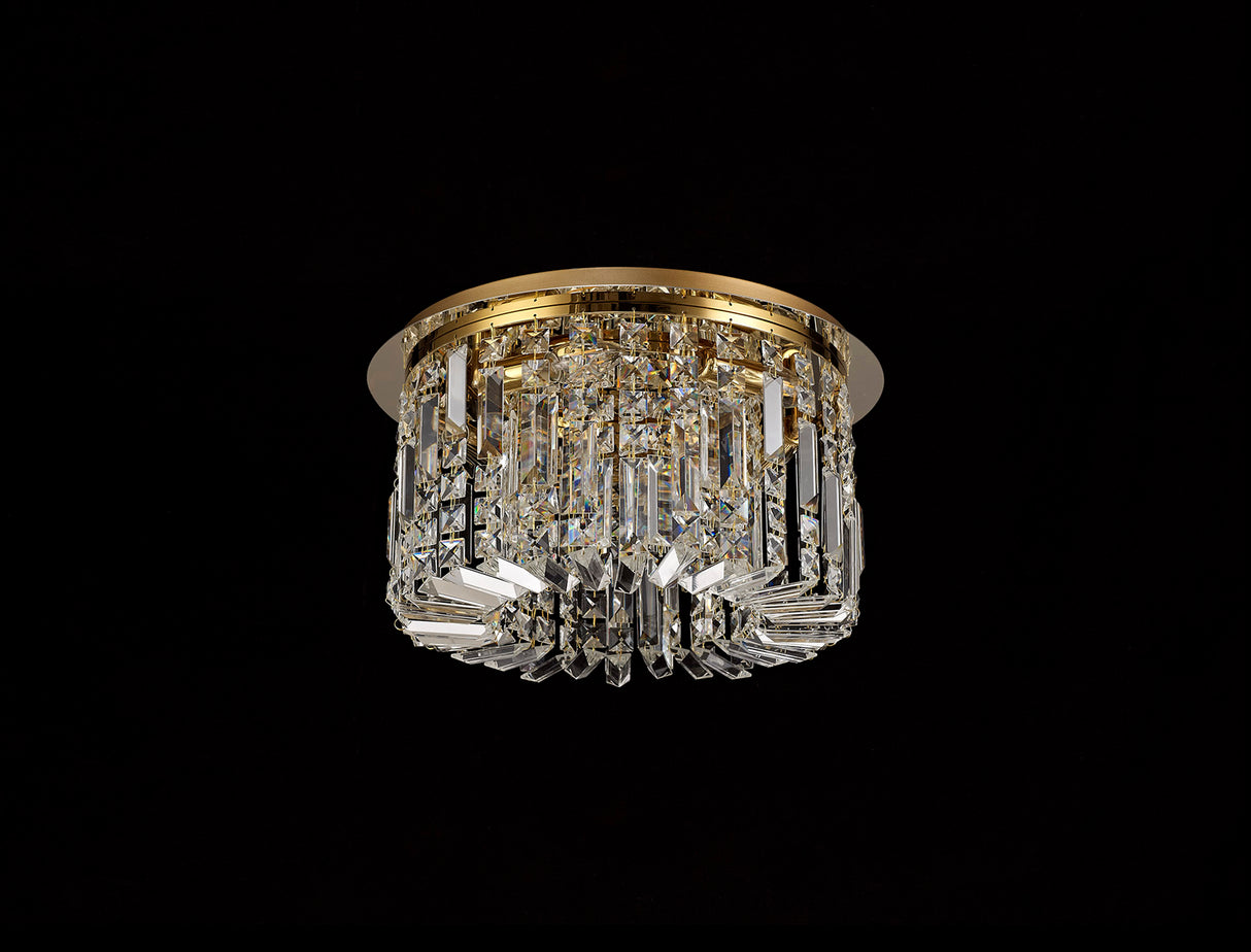 ZOS3187 Zosma Small Ceiling 5 Light in a Gold Finish and Clear Crystal