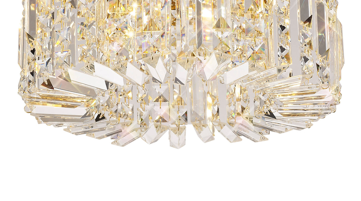 ZOS3187 Zosma Small Ceiling 5 Light in a Gold Finish and Clear Crystal