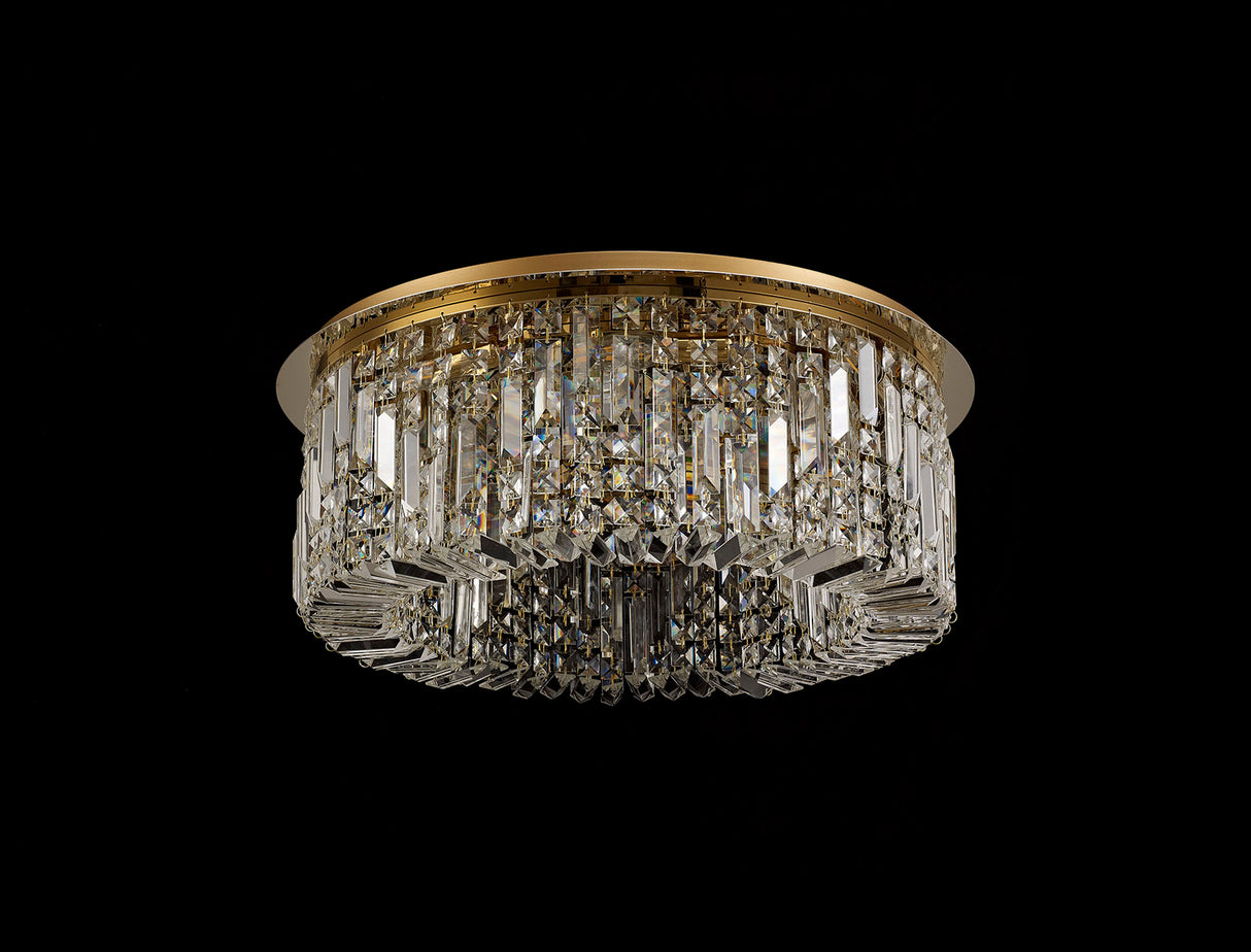 ZOS4187 Zosma Medium Ceiling 8 Light in a Gold Finish and Clear Crystal