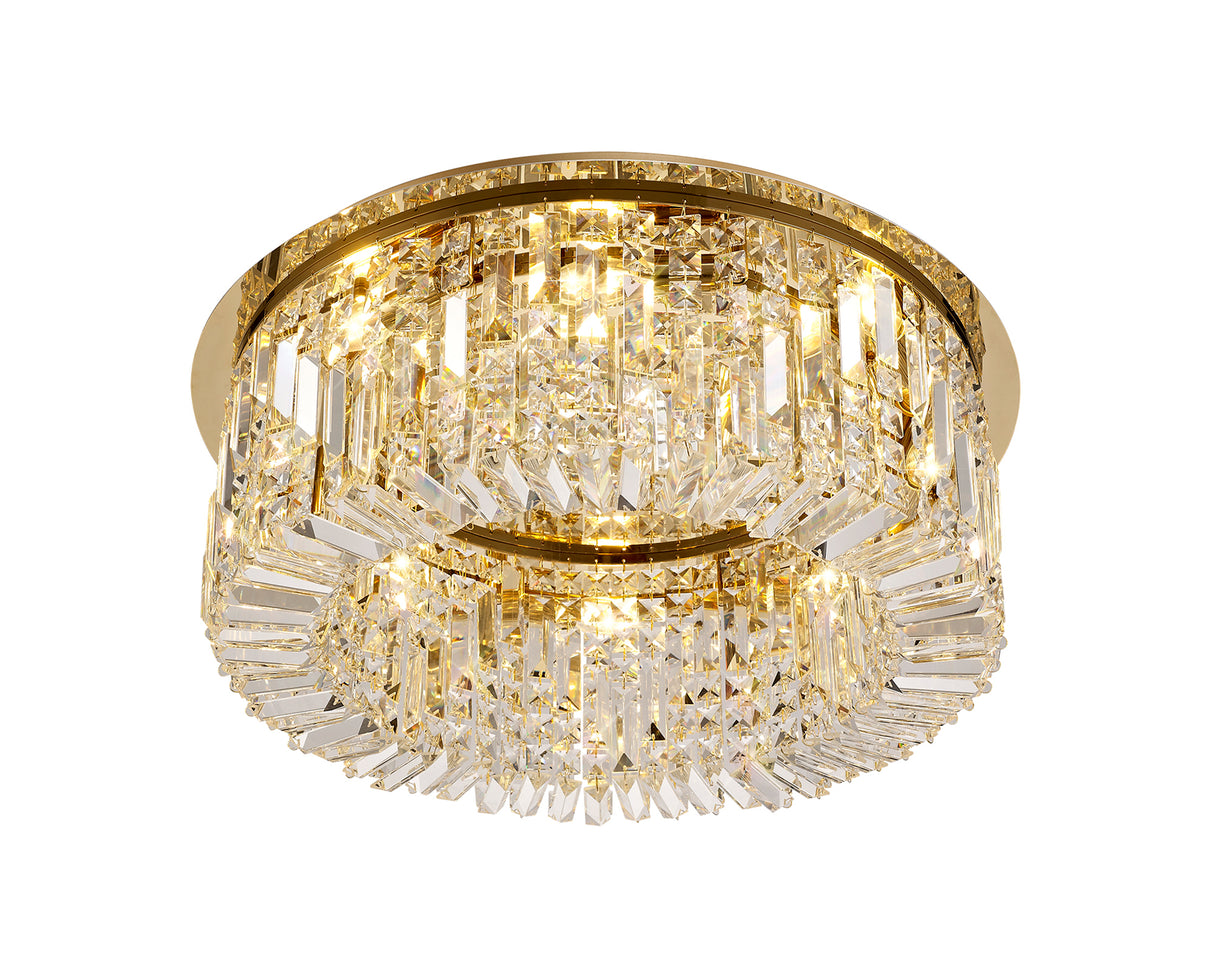 ZOS4187 Zosma Medium Ceiling 8 Light in a Gold Finish and Clear Crystal