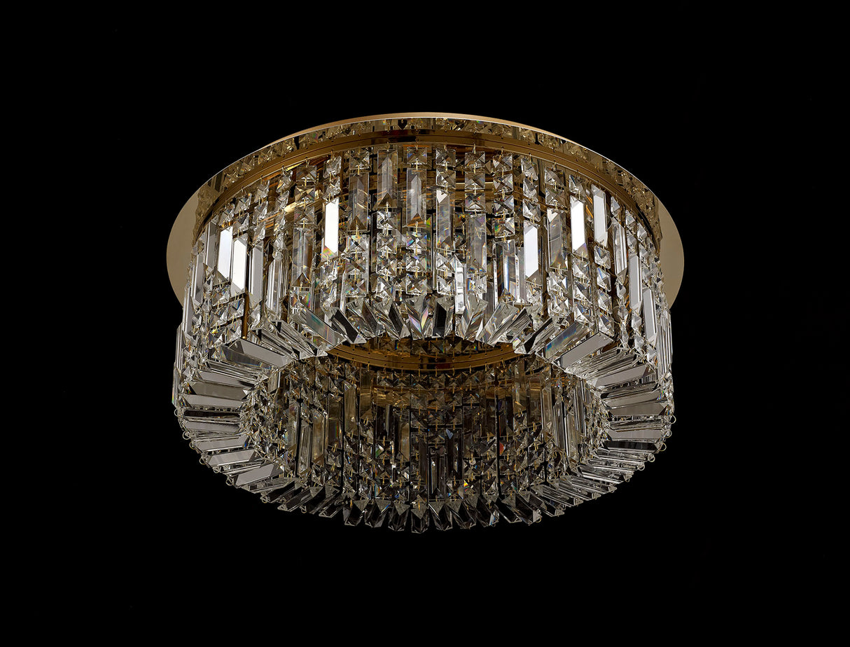 ZOS4187 Zosma Medium Ceiling 8 Light in a Gold Finish and Clear Crystal