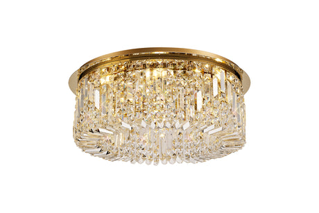 ZOS4187 Zosma Medium Ceiling 8 Light in a Gold Finish and Clear Crystal