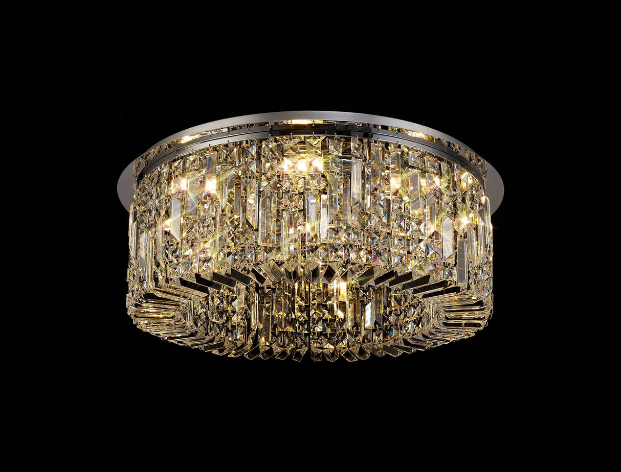 ZOS5087 Zosma Medium Ceiling 8 Light in a Polished Chrome Finish and Clear Crystal