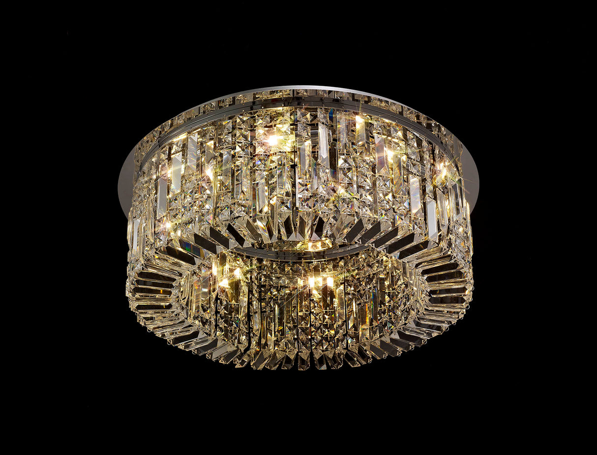 ZOS5087 Zosma Medium Ceiling 8 Light in a Polished Chrome Finish and Clear Crystal