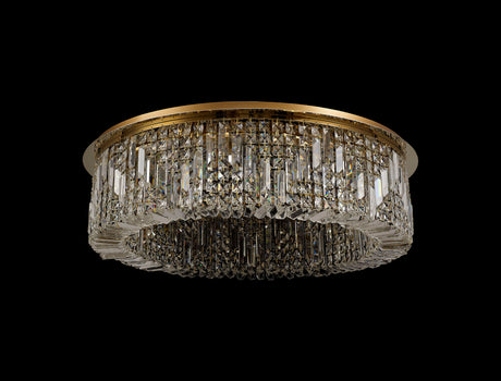 ZOS5187 Zosma Large Ceiling 12 Light (21kg) in a Gold Finish and Clear Crystal