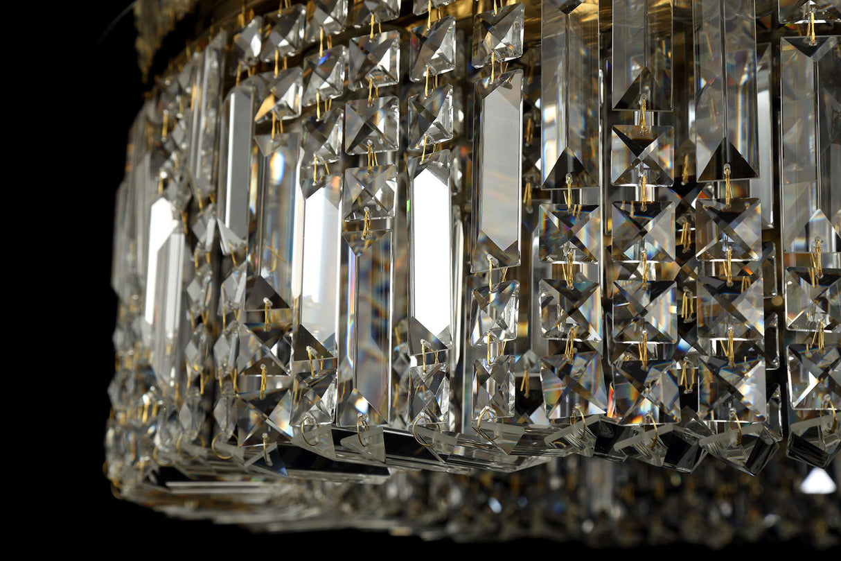 ZOS5187 Zosma Large Ceiling 12 Light (21kg) in a Gold Finish and Clear Crystal