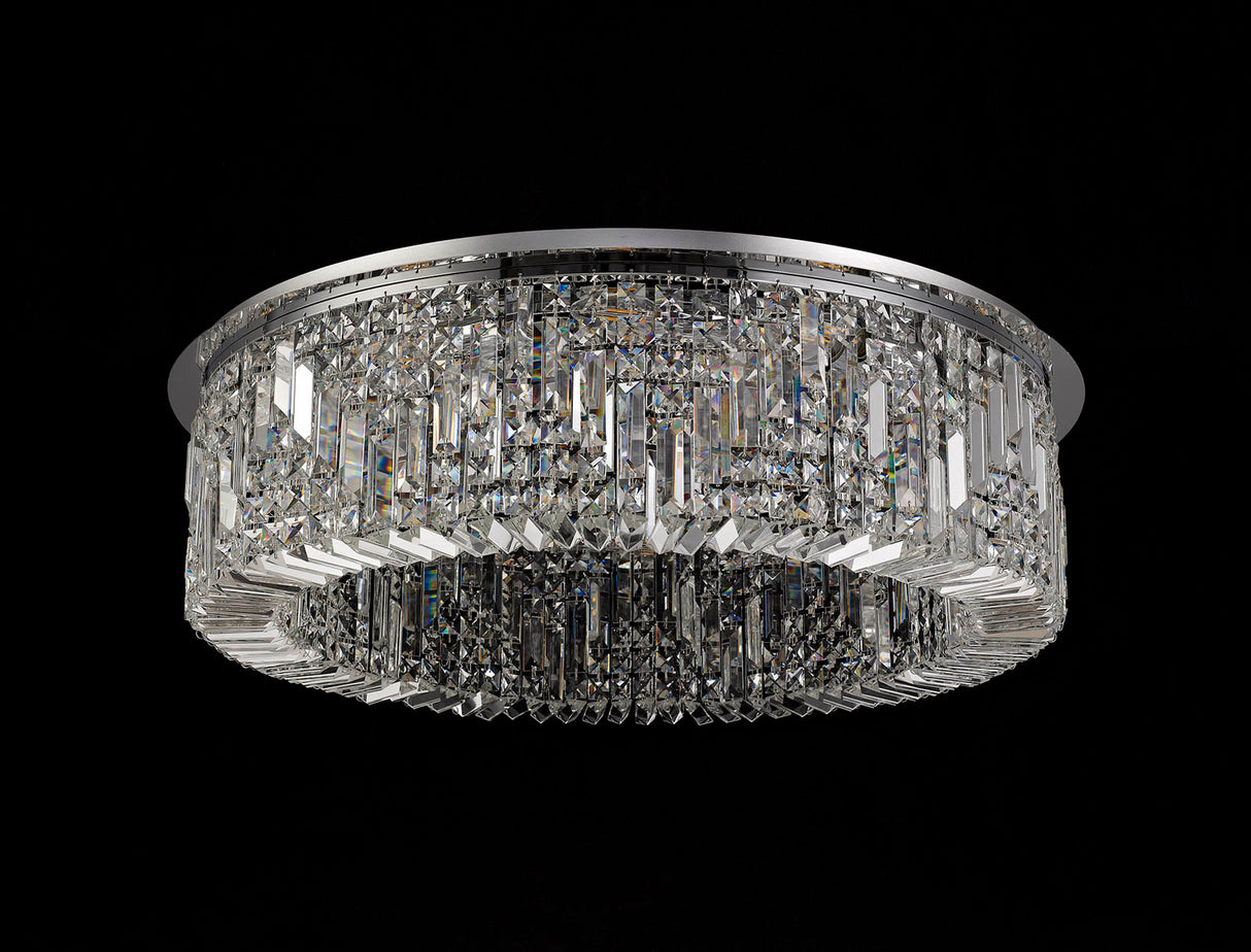 ZOS6087 Zosma Large Ceiling 12 Light (21kg) in a Polished Chrome Finish and Clear Crystal