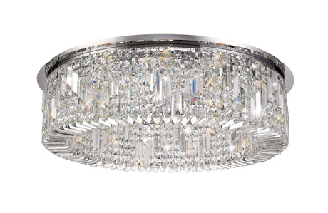 ZOS6087 Zosma Large Ceiling 12 Light (21kg) in a Polished Chrome Finish and Clear Crystal