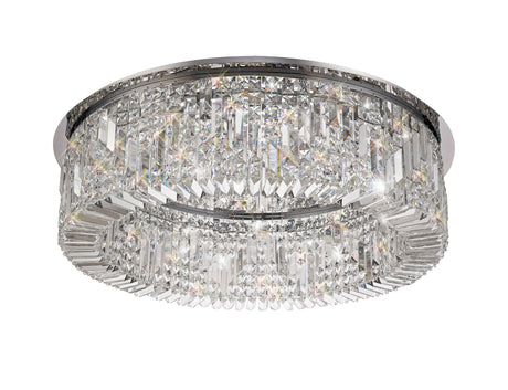 ZOS6087 Zosma Large Ceiling 12 Light (21kg) in a Polished Chrome Finish and Clear Crystal