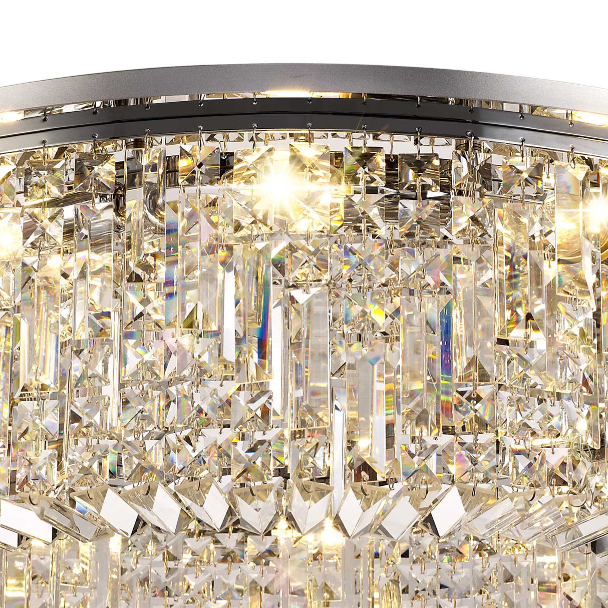 ZOS6087 Zosma Large Ceiling 12 Light (21kg) in a Polished Chrome Finish and Clear Crystal