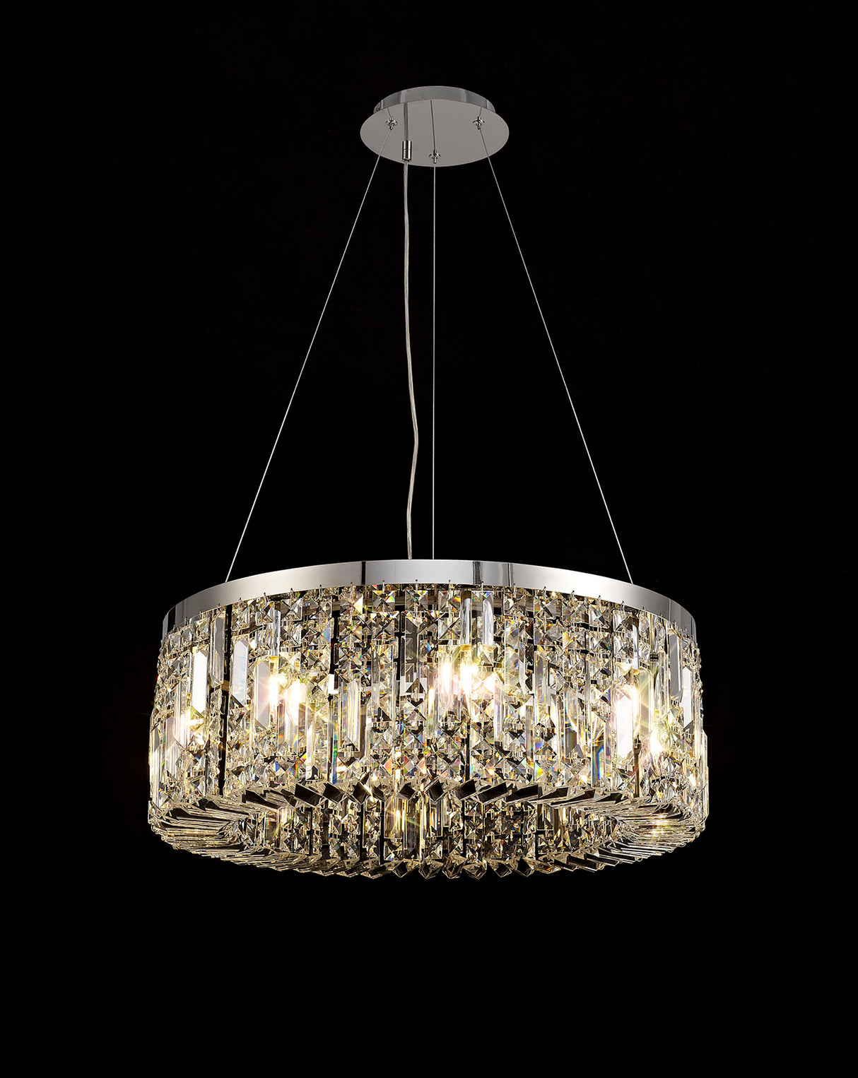 ZOS7087 Zosma Small Pendant 8 Light in a Polished Chrome Finish and Clear Crystal