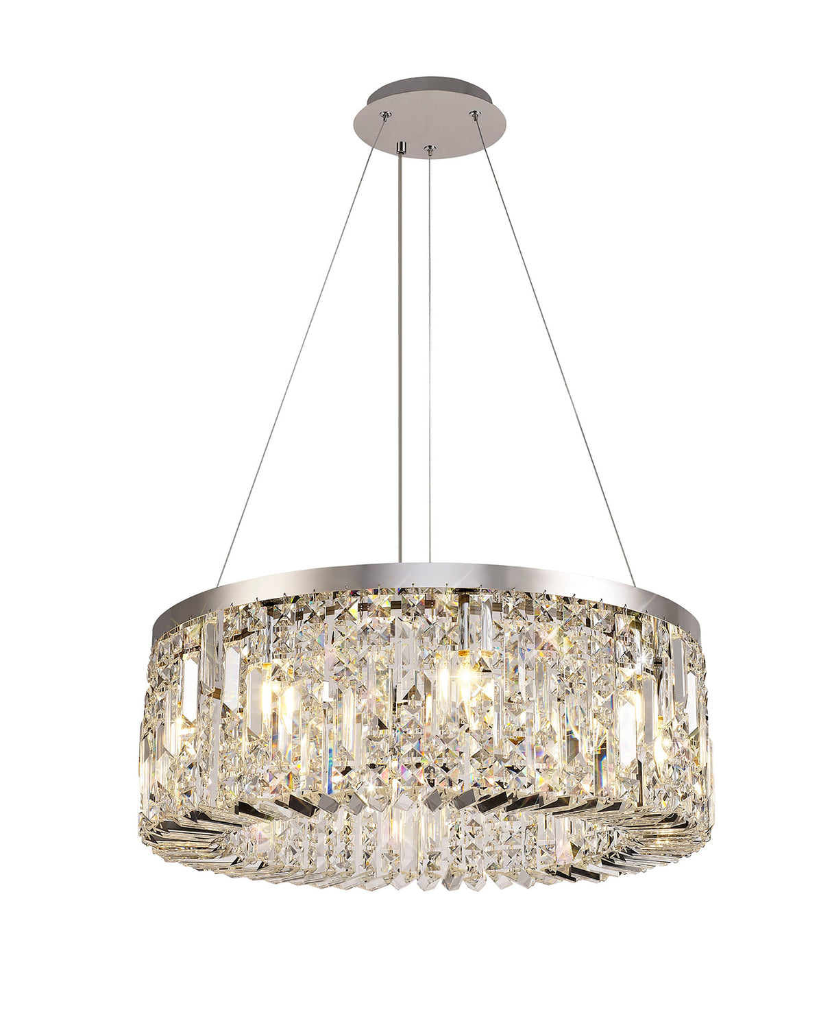 ZOS7087 Zosma Small Pendant 8 Light in a Polished Chrome Finish and Clear Crystal