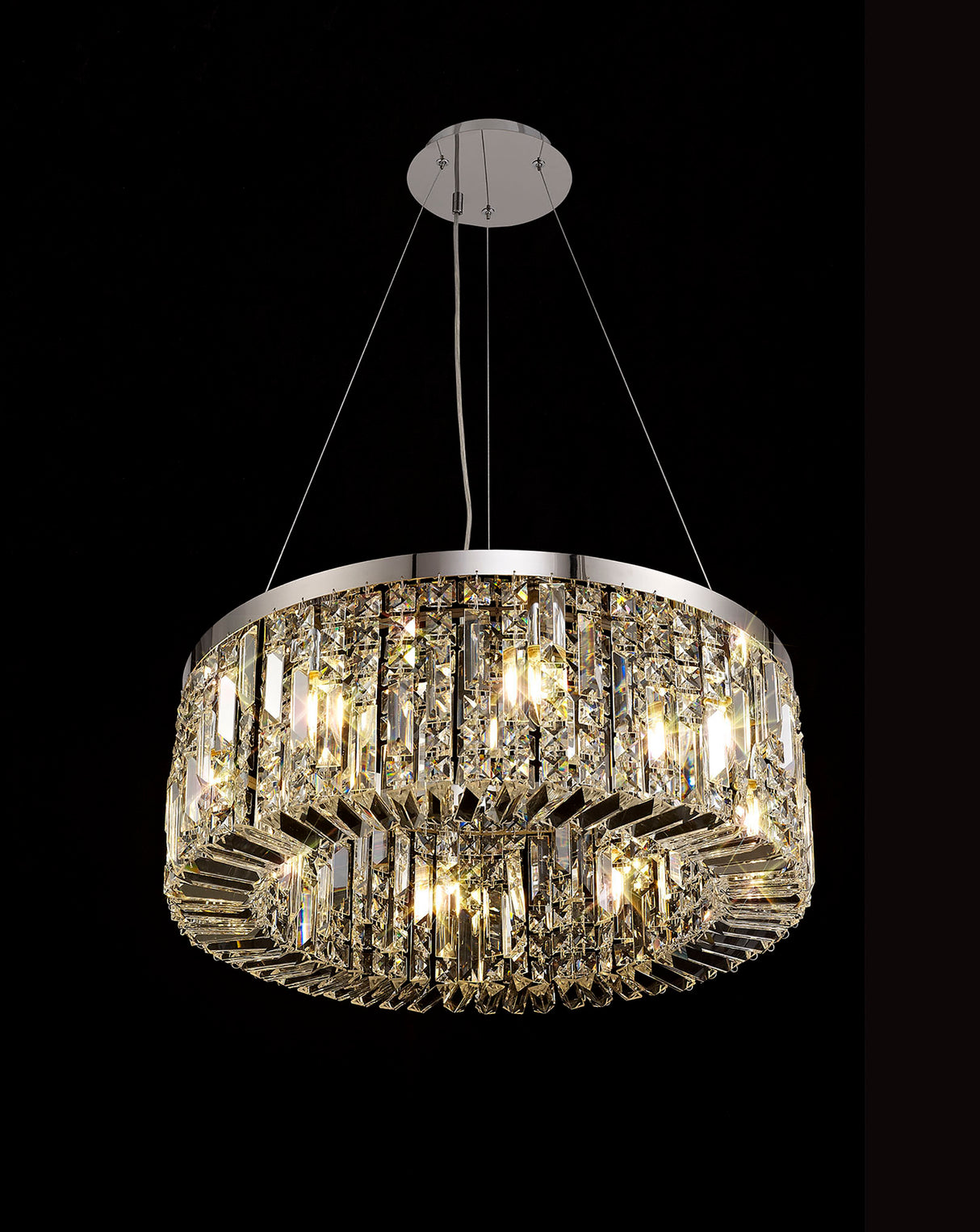 ZOS7087 Zosma Small Pendant 8 Light in a Polished Chrome Finish and Clear Crystal