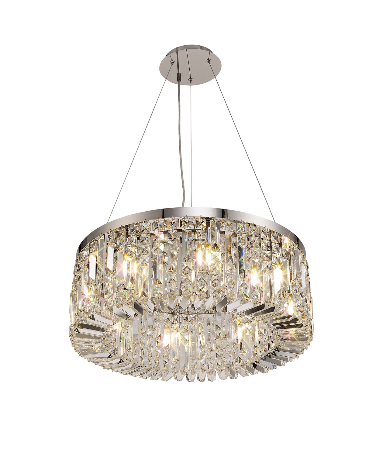 ZOS7087 Zosma Small Pendant 8 Light in a Polished Chrome Finish and Clear Crystal