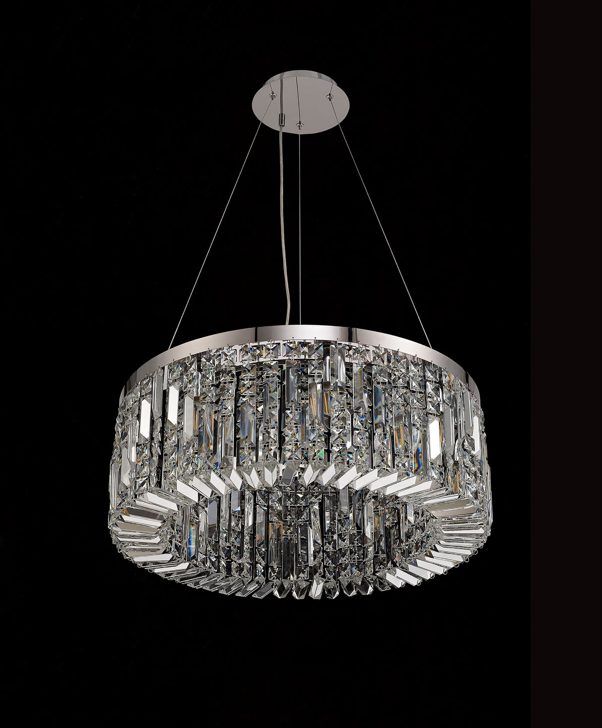 ZOS7087 Zosma Small Pendant 8 Light in a Polished Chrome Finish and Clear Crystal