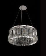 ZOS7087 Zosma Small Pendant 8 Light in a Polished Chrome Finish and Clear Crystal