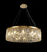 ZOS7187 Zosma Large Pendant 8 Light (16.8kg) in a Gold Finish and Clear Crystal