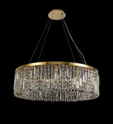 ZOS7187 Zosma Large Pendant 8 Light (16.8kg) in a Gold Finish and Clear Crystal