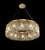 ZOS7187 Zosma Large Pendant 8 Light (16.8kg) in a Gold Finish and Clear Crystal