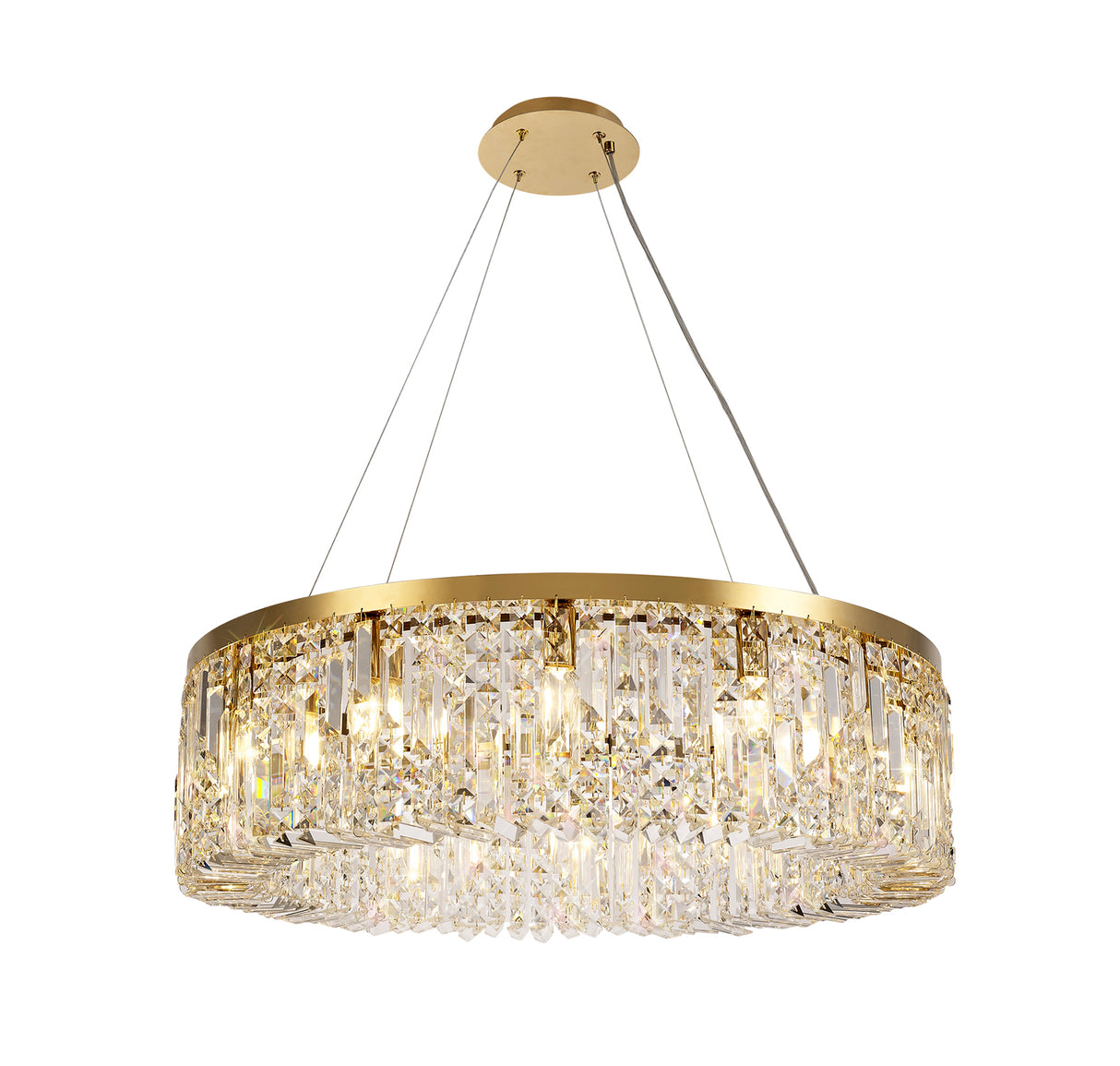 ZOS7187 Zosma Large Pendant 8 Light (16.8kg) in a Gold Finish and Clear Crystal