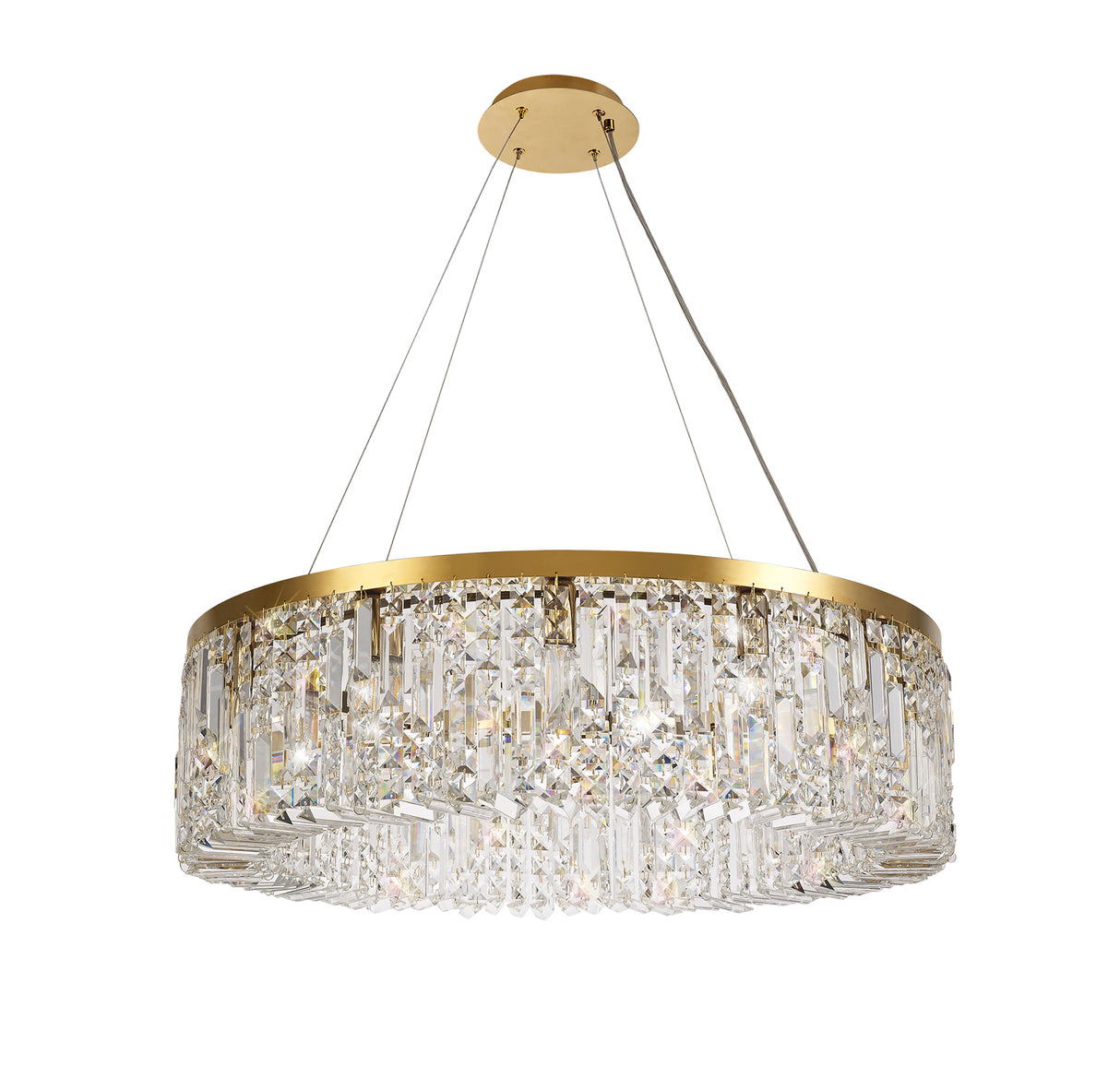 ZOS7187 Zosma Large Pendant 8 Light (16.8kg) in a Gold Finish and Clear Crystal