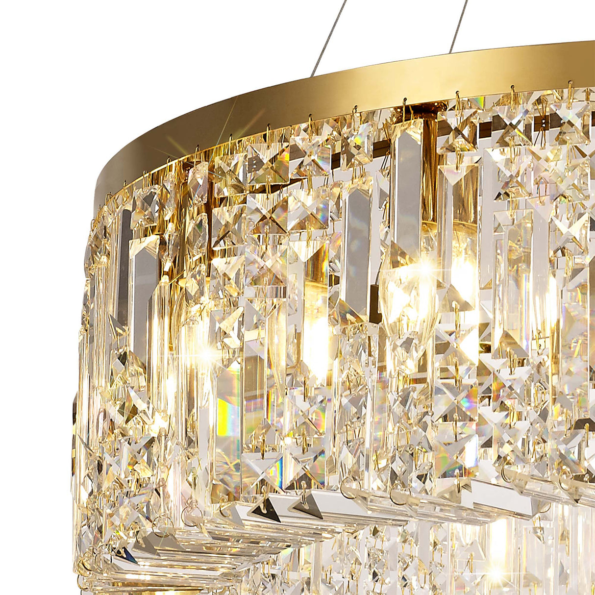 ZOS7187 Zosma Large Pendant 8 Light (16.8kg) in a Gold Finish and Clear Crystal