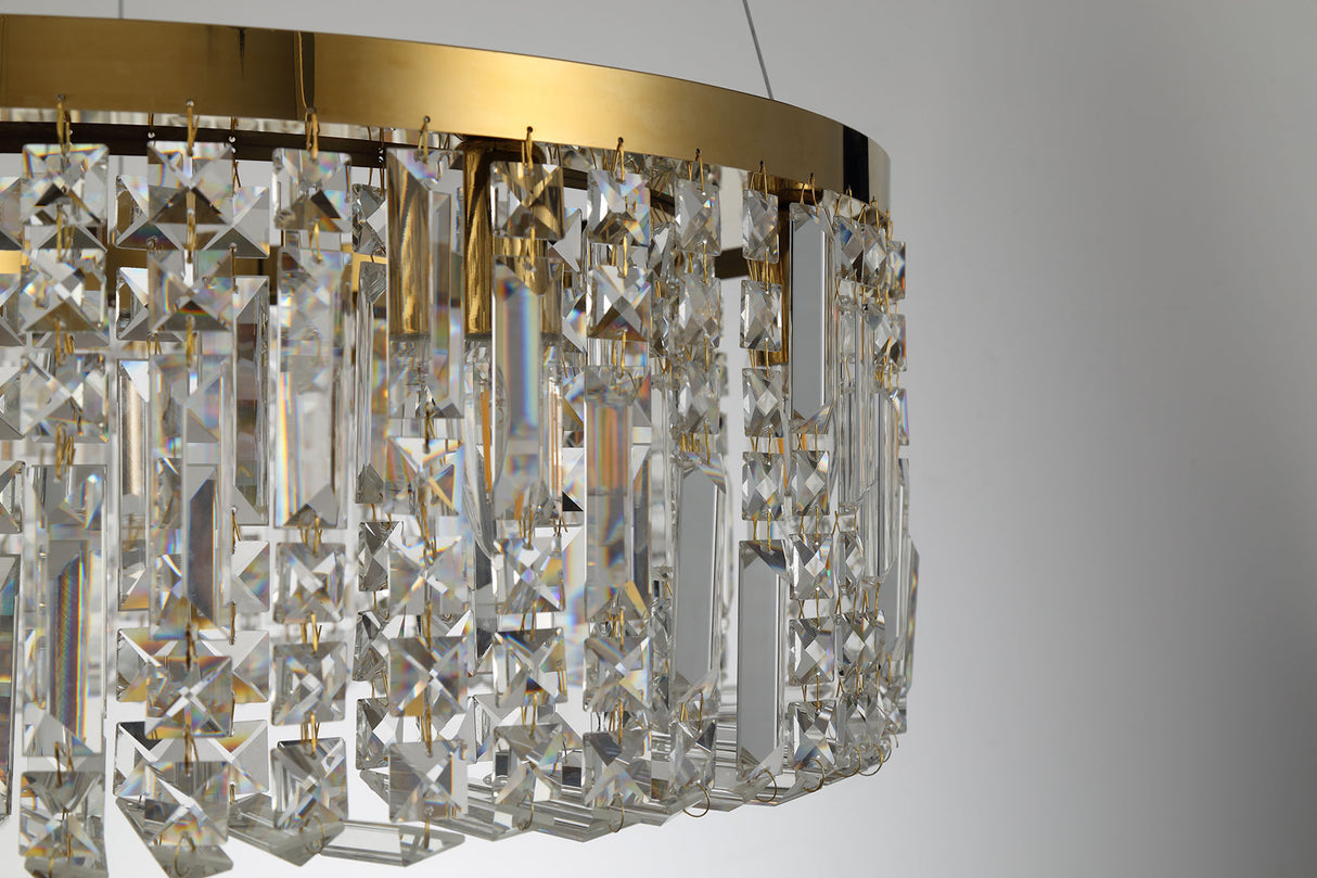 ZOS7187 Zosma Large Pendant 8 Light (16.8kg) in a Gold Finish and Clear Crystal