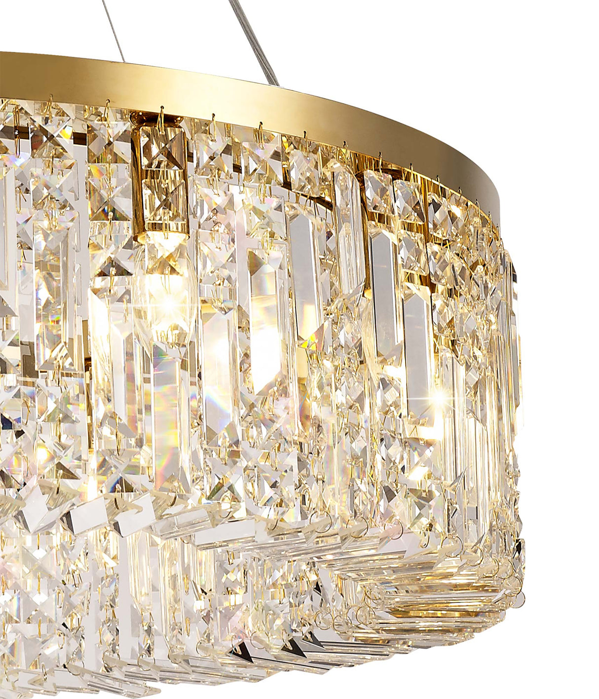 ZOS7187 Zosma Large Pendant 8 Light (16.8kg) in a Gold Finish and Clear Crystal