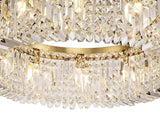 ZOS7187 Zosma Large Pendant 8 Light (16.8kg) in a Gold Finish and Clear Crystal