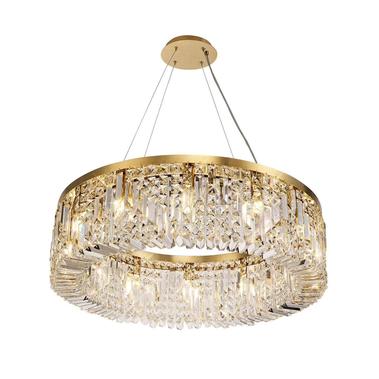 ZOS7187 Zosma Large Pendant 8 Light (16.8kg) in a Gold Finish and Clear Crystal